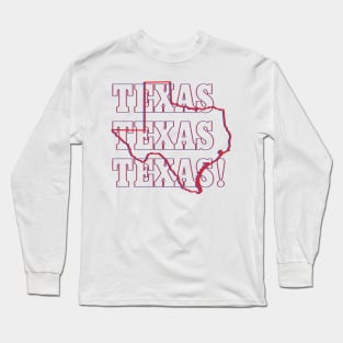 Texas State Map & Label Long Sleeve T-Shirt